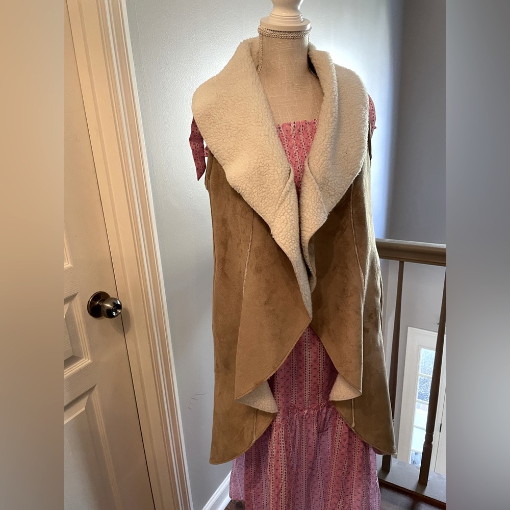 Dolan faux suede/shearling 3/4 length vest